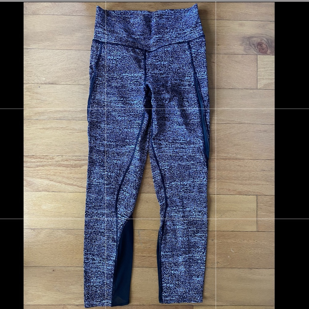Lululemon high rise leggings with mesh